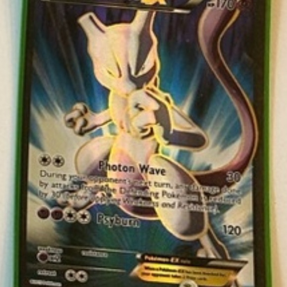 Pokemon Other - Pokemon Mewtwo EX Card with Blue and Silver Hues